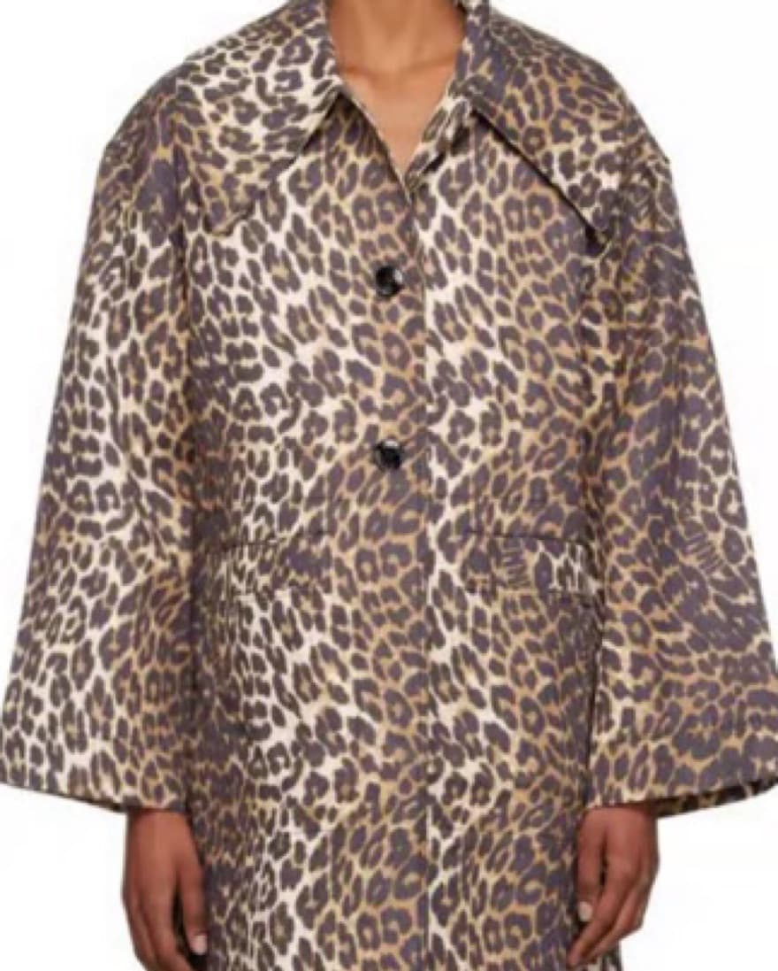 Ganni Leopard Trench Coat - Image 2