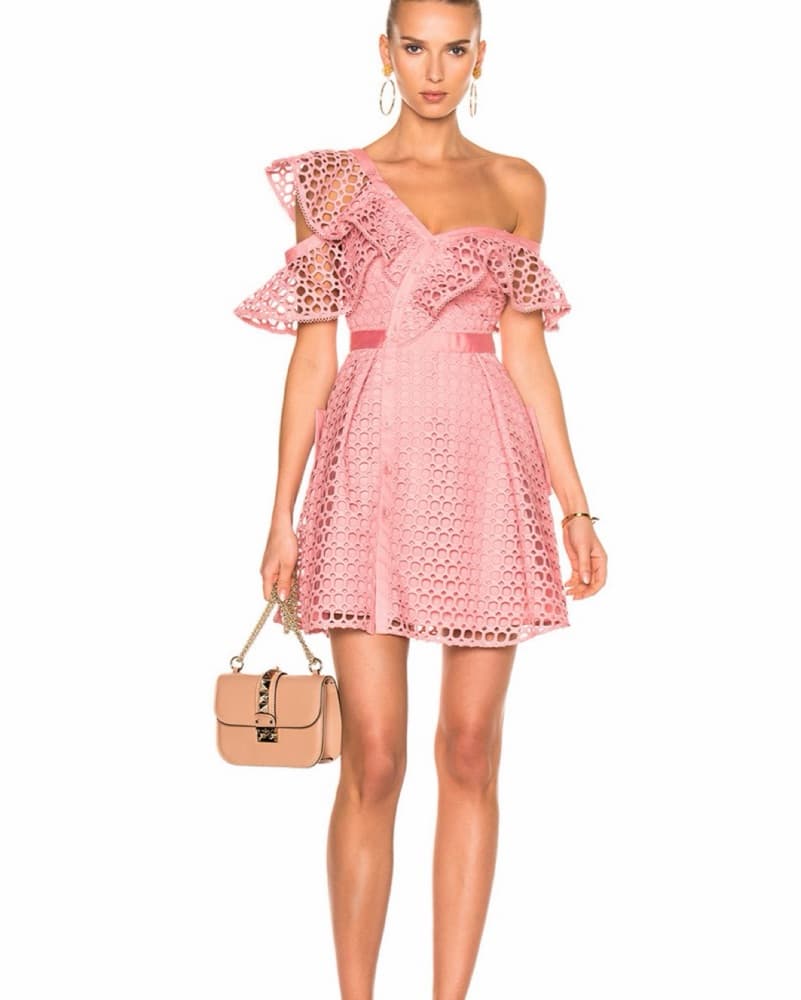 Self Portrait Lace Frill Mini Dress - Image 1