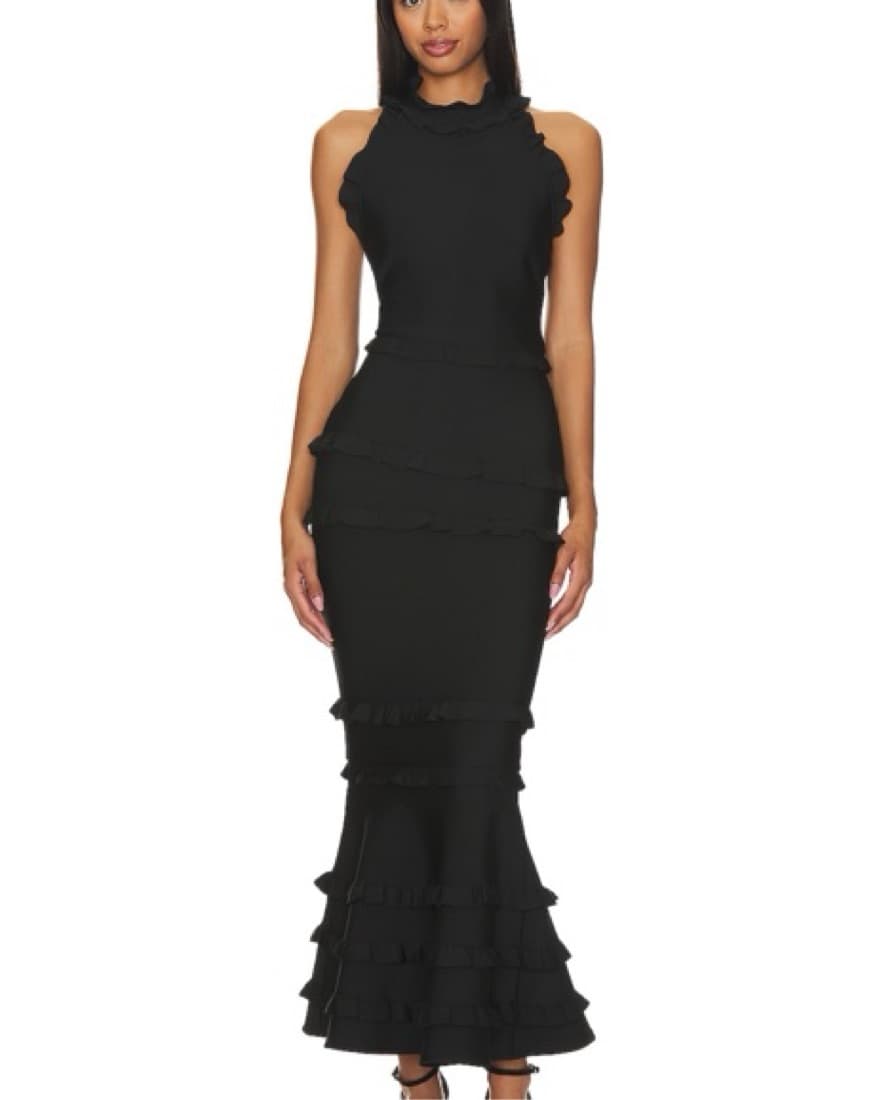 Revolve Black Halter Dress - Image 1