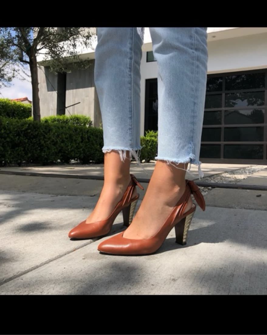 Brown Sling Back Heels  - Image 6