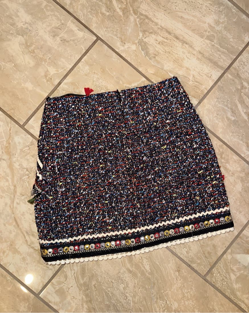 Free People Tweed Skirt W/ Tassels  - Image 4