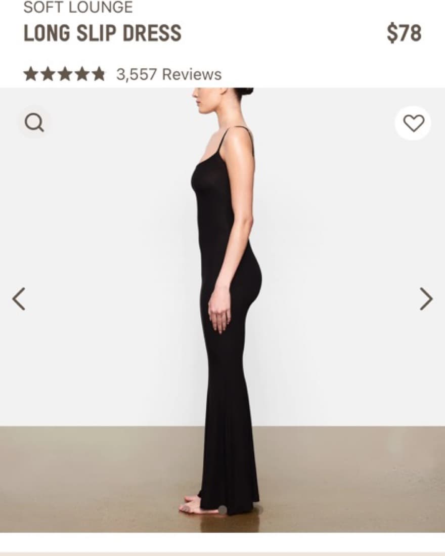 skims soft lounge long slip dress xs - Image 4