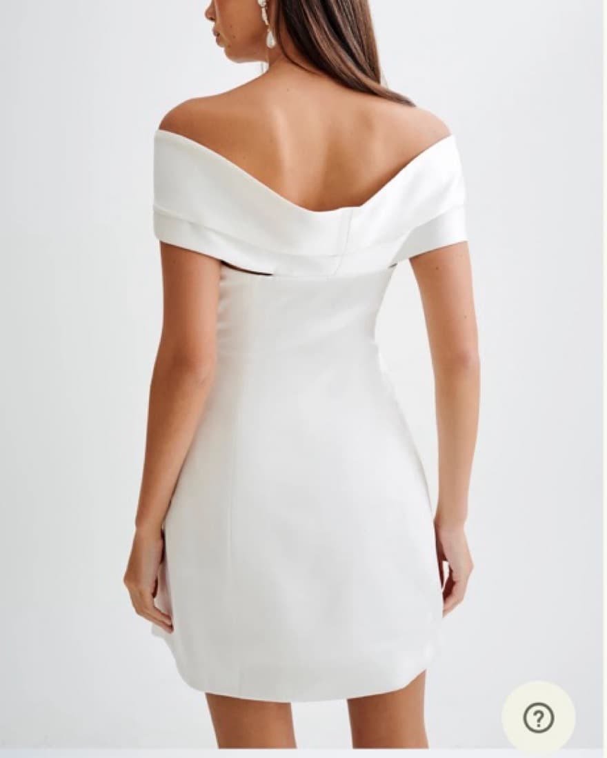 Evita Satin Off Shoulder Mini Dress - Image 3