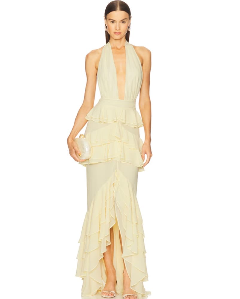 Michael Costello Yellow Ruffle Tier  - Image 1