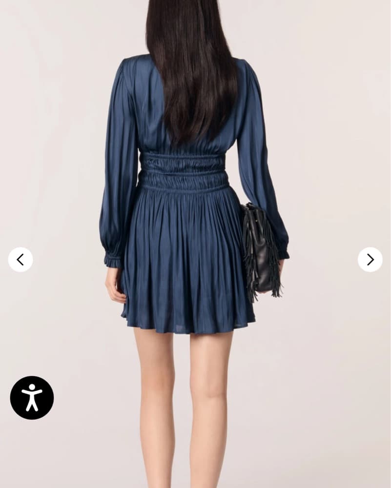 Maje Riane Satin Mini Dress - Image 3