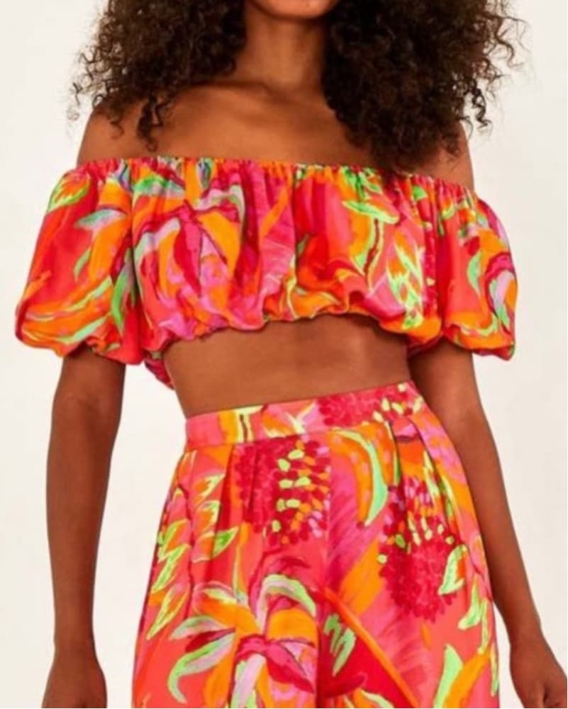 Farm Rio Vibrant Copacabana Crop Top - Image 2