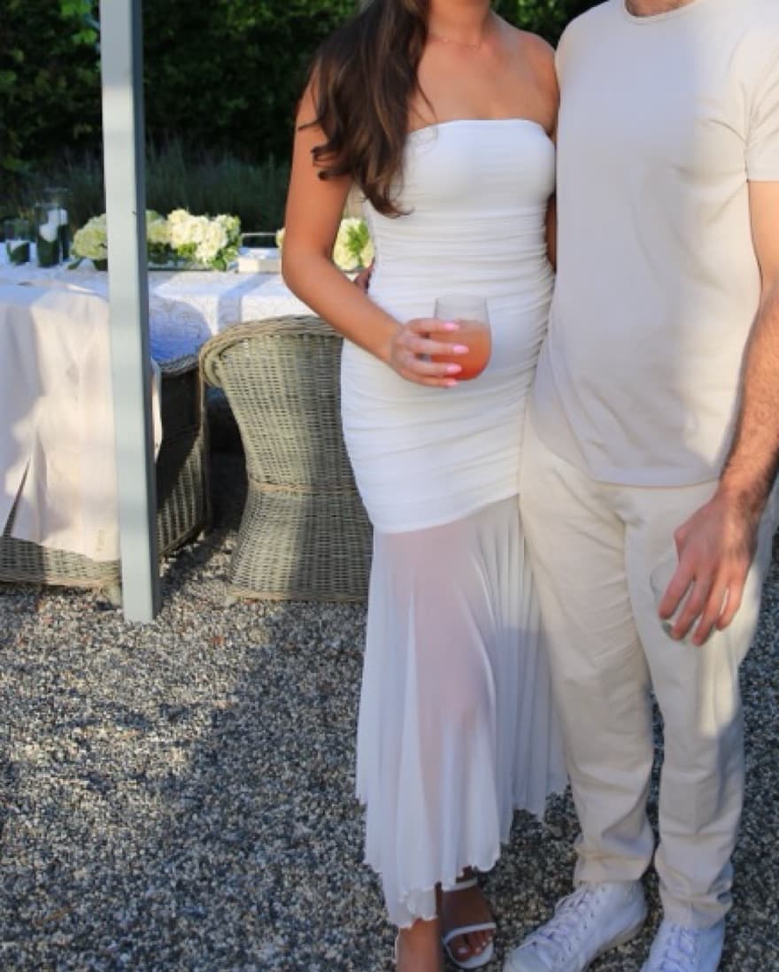 White Amaris Straples Dress  - Image 1