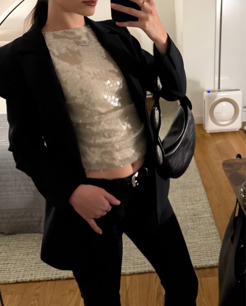 Staud Sleek Sequin Shirt - Image 2
