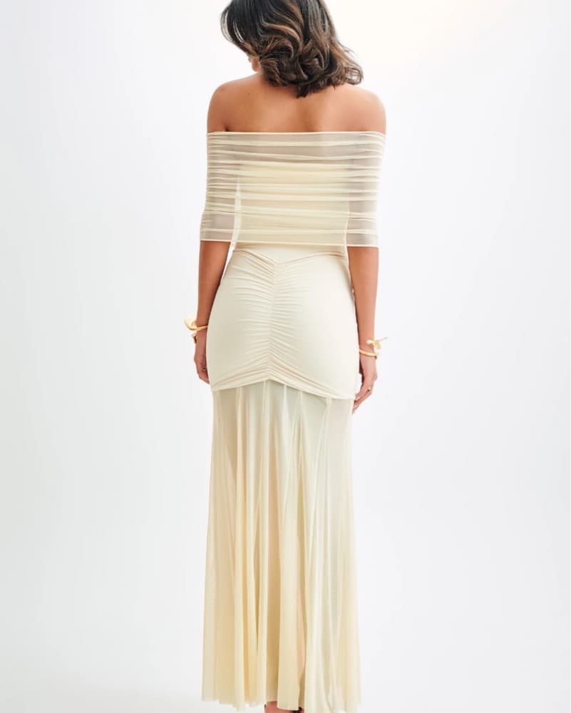 Caspian Slinky Mesh Off Shoulder Dress - Image 2
