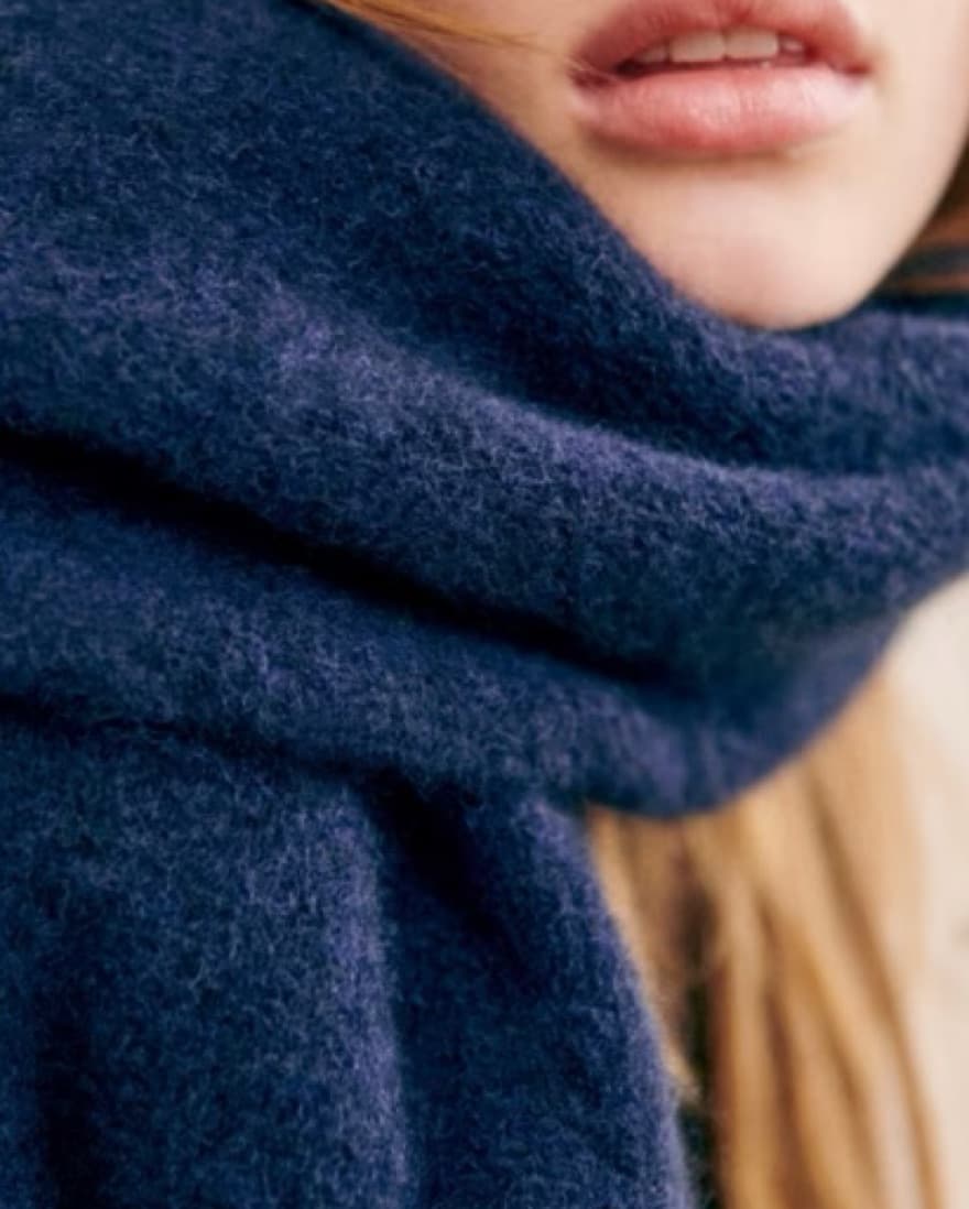 Sezane Marianne Scarf in Navy Blue - Image 2