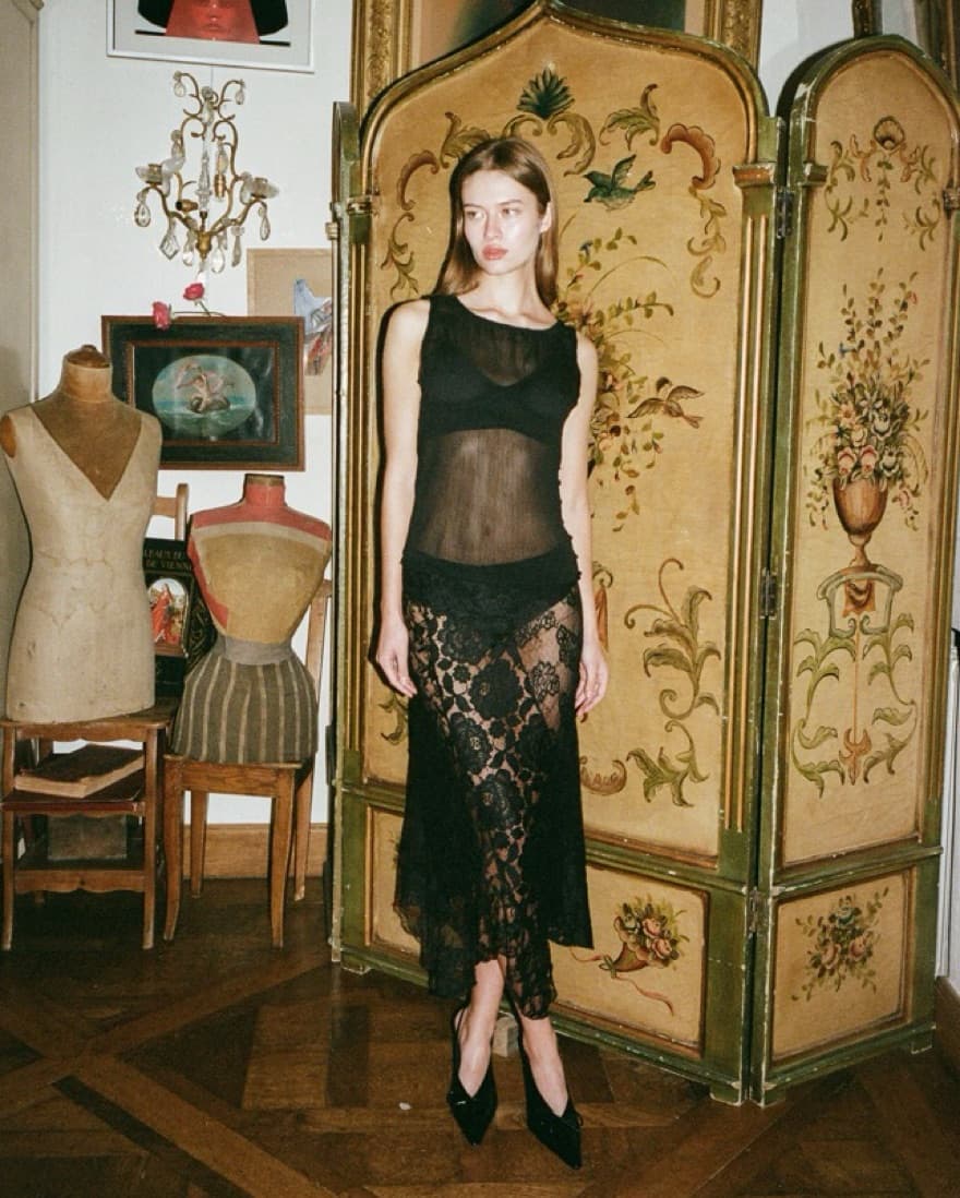 With Jean Black Lace Skirt - Image 2