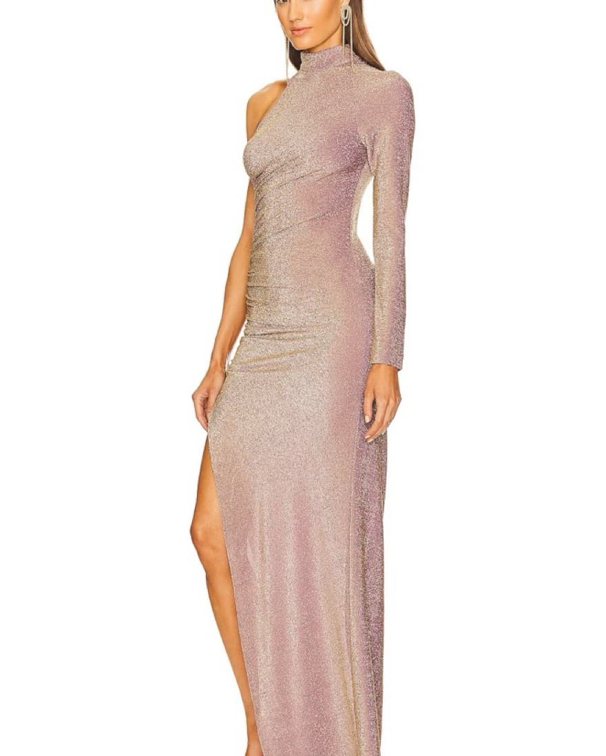 One Sleeve Glitter Dress - Image 1