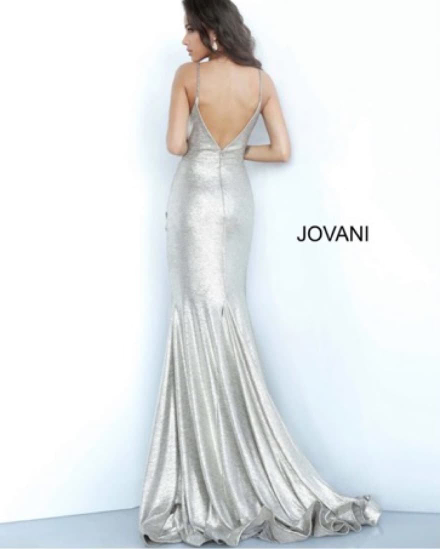 Jovani Metallic  Silver Gown - Image 4