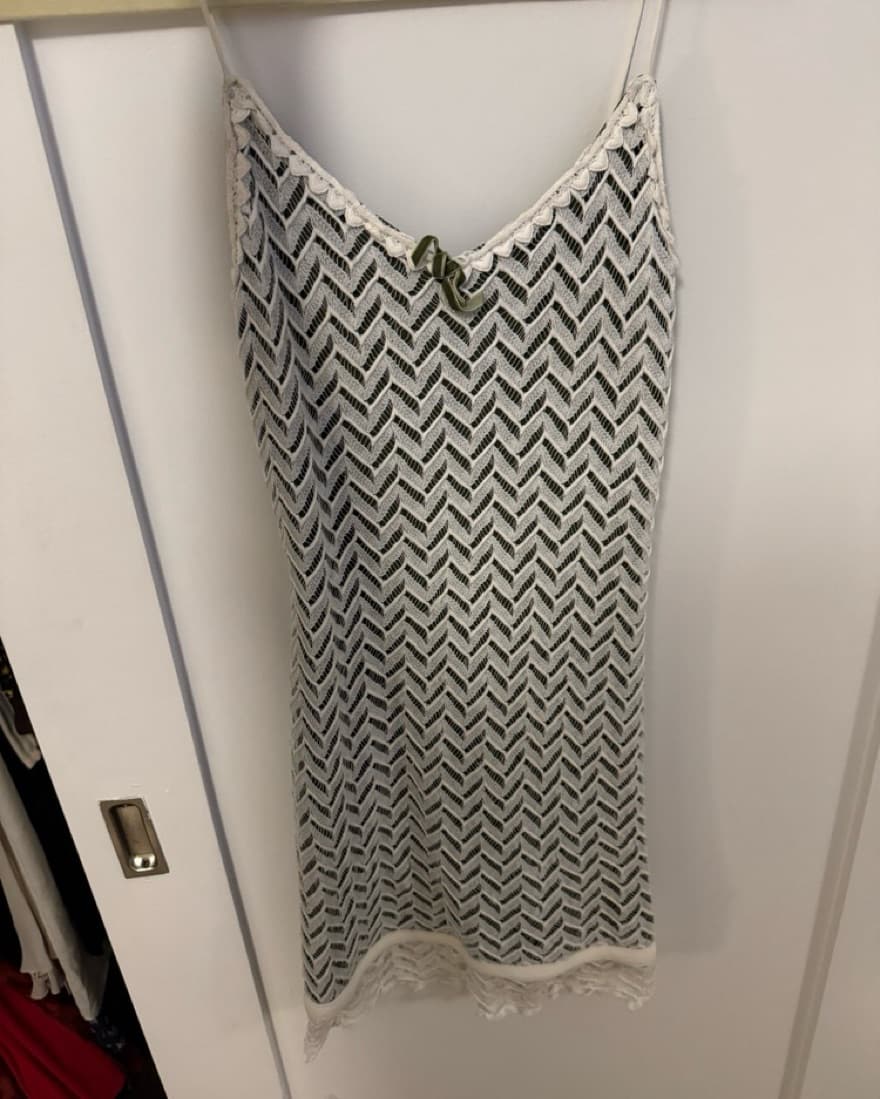 Green And White Mini Dress - Image 3