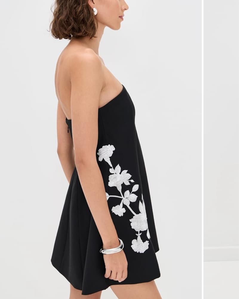 Floral Strapless Cocktail Dress - Image 4