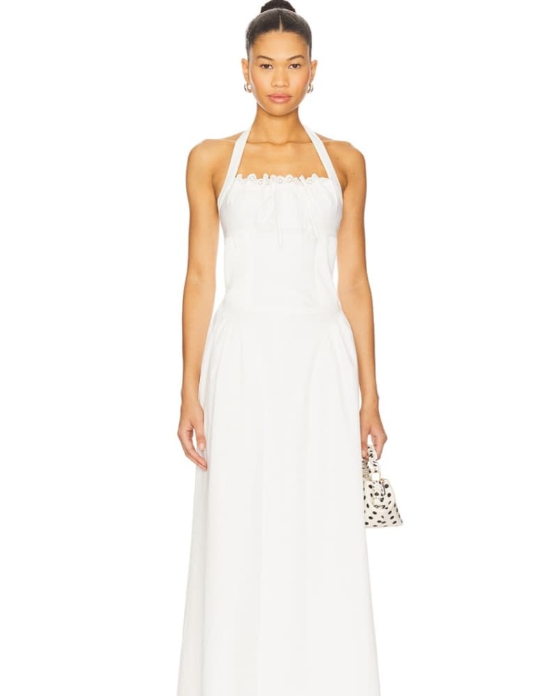 Elegant White Halter Maxi Dress - Image 1