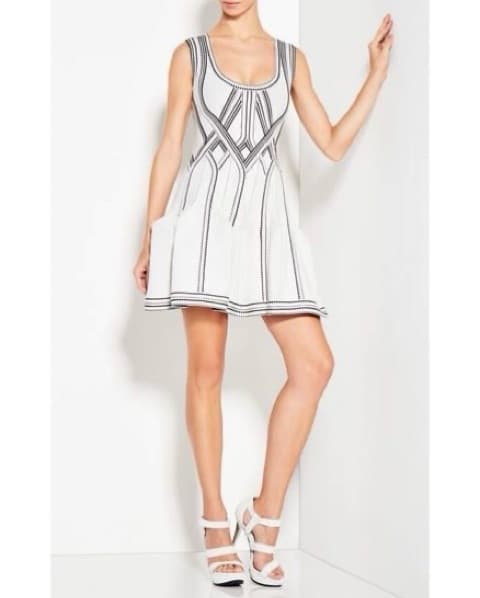 Eliana Jacquard Caged Cocktail Dress - Image 6