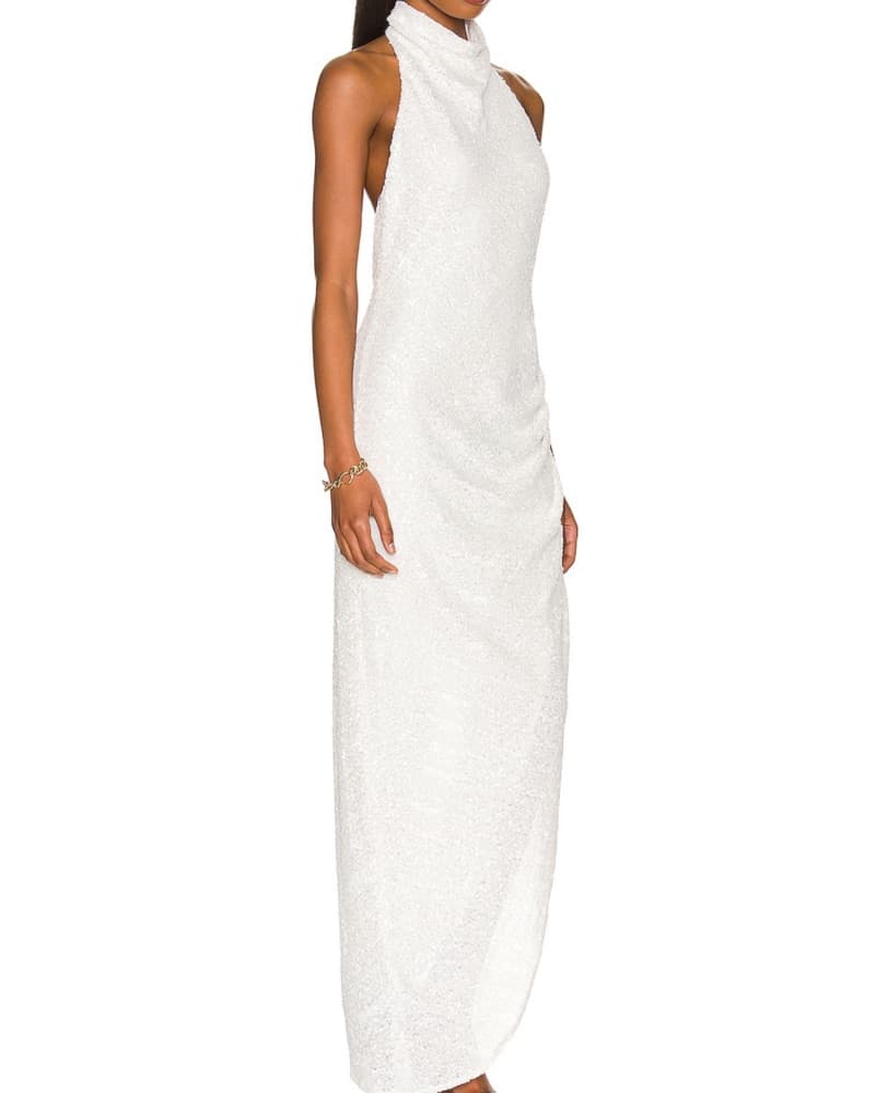 Elegant Lace Halter Maxi Dress - Image 2