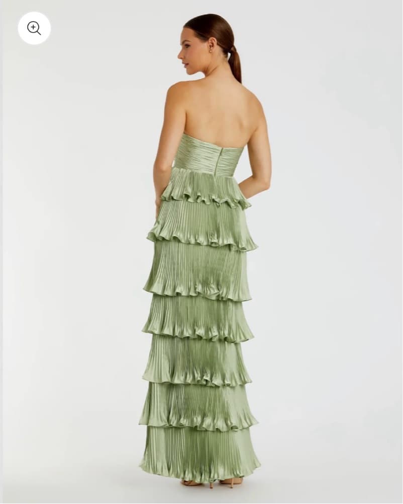 Mac Duggal Pleated Strapless Gown - Sage - Image 3