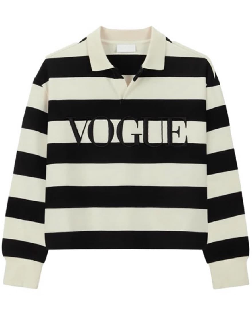 Vogue Polo Sweatshirt With Collar - Image 2