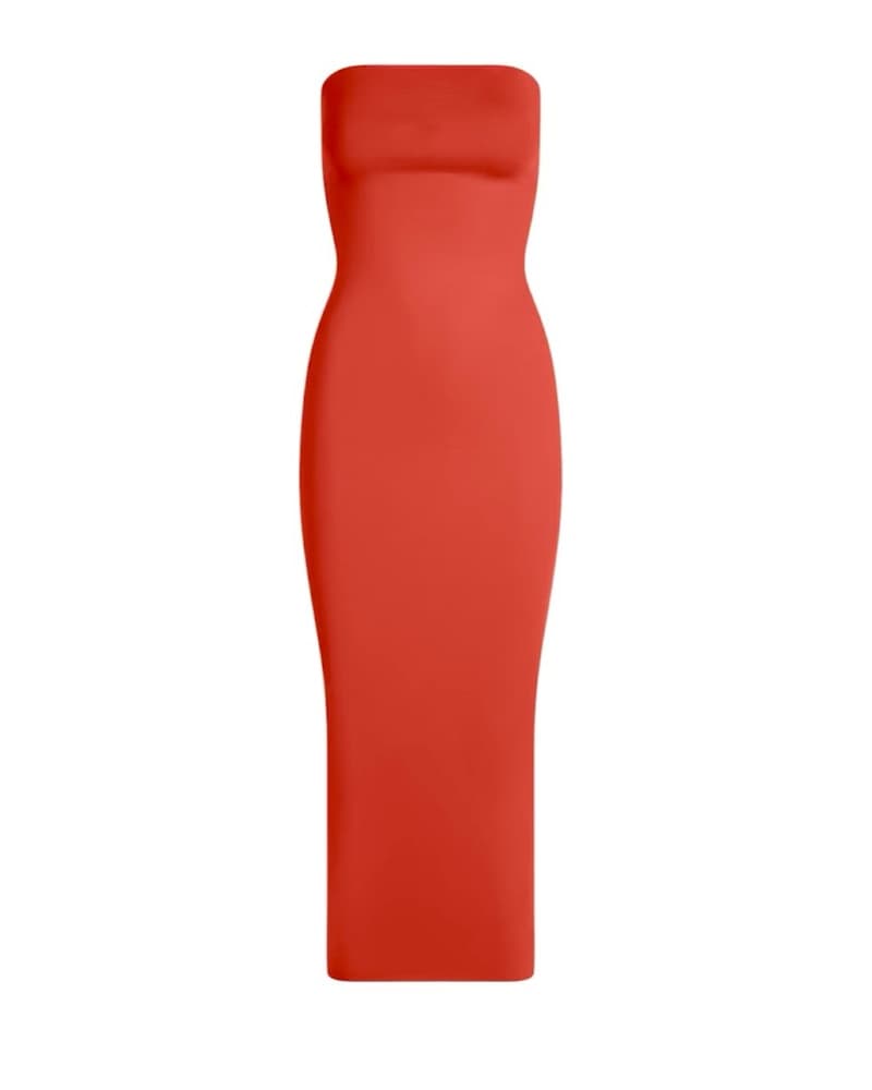 Red Orange H&M Bodycon Maxi Dress - Image 3