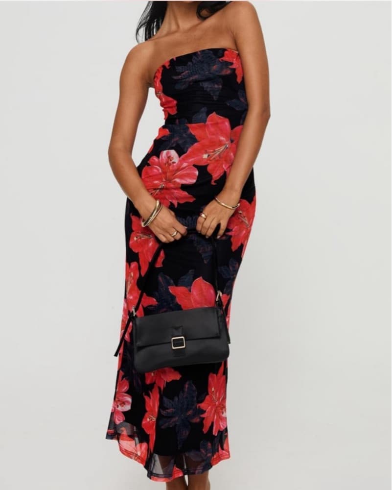 Floral Strapless Maxi Dress - Image 1