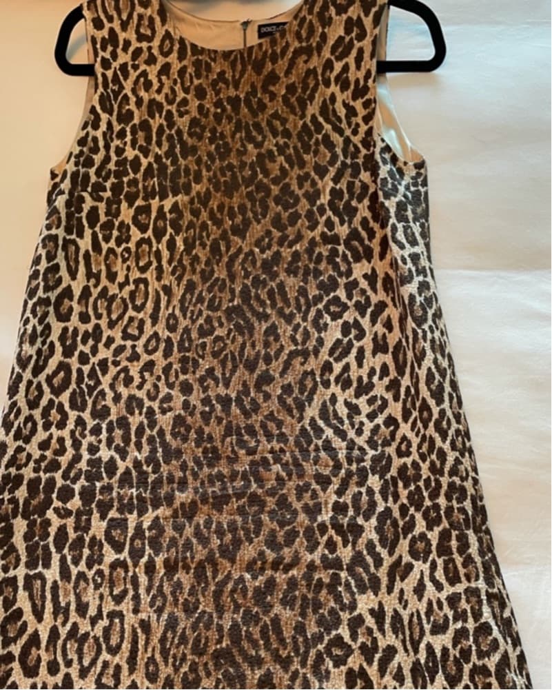 Dolce & Gabbana Leopard Print Sleeveless Shift Dress - Image 3