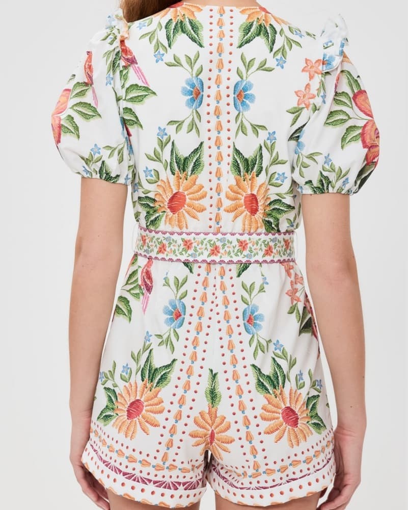 FARM Rio Bloom Garden Off White Romper - Image 3