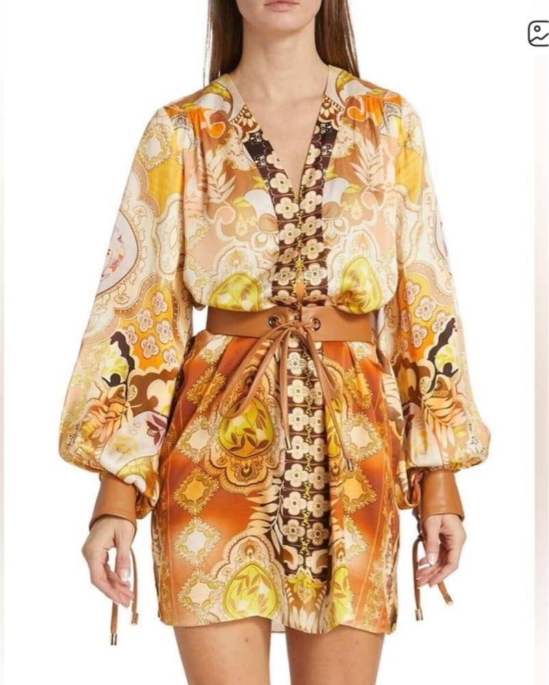 Alexis Silk Belted Mini Dress - Image 2