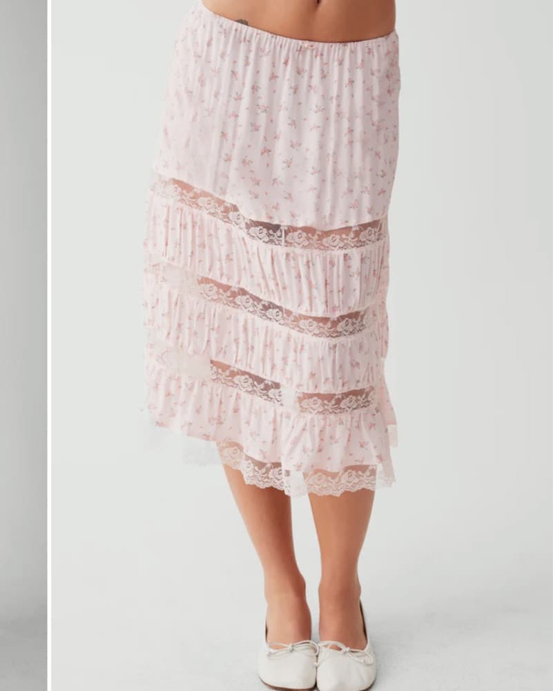 Frankies Bikinis Floral Midi Skirt - Image 1