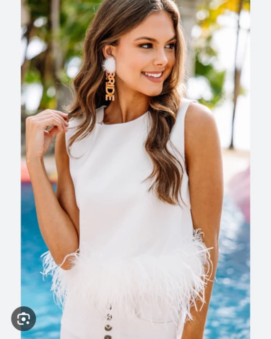 White Top With Feathers   - Image 1