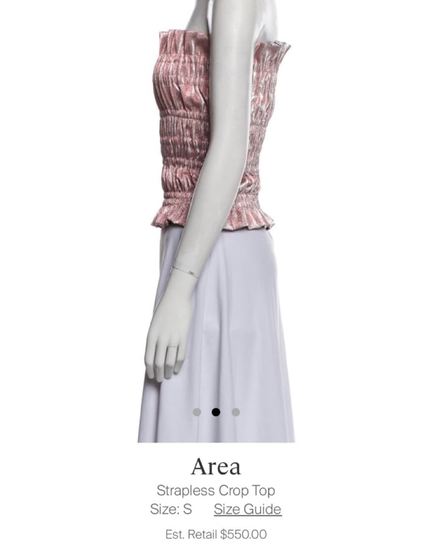 Area Pink Shimmer Ruched Strapless Top   - Image 2