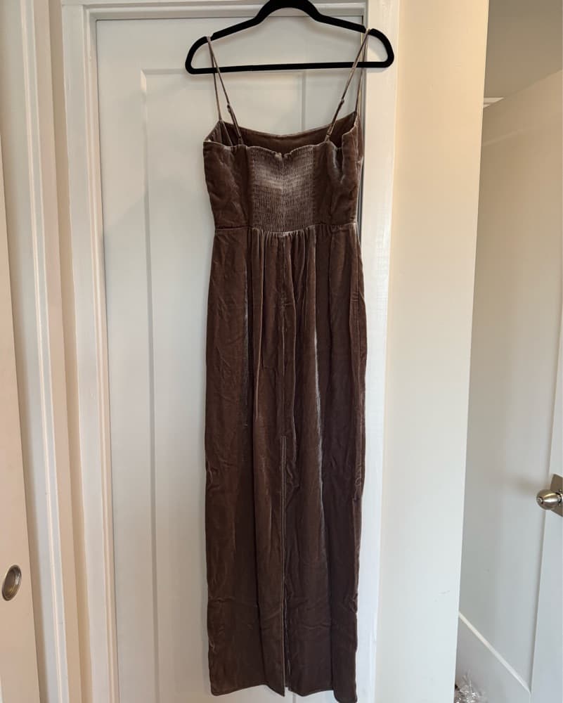 Reformation Brown Velvet Maxi Dress - Image 2