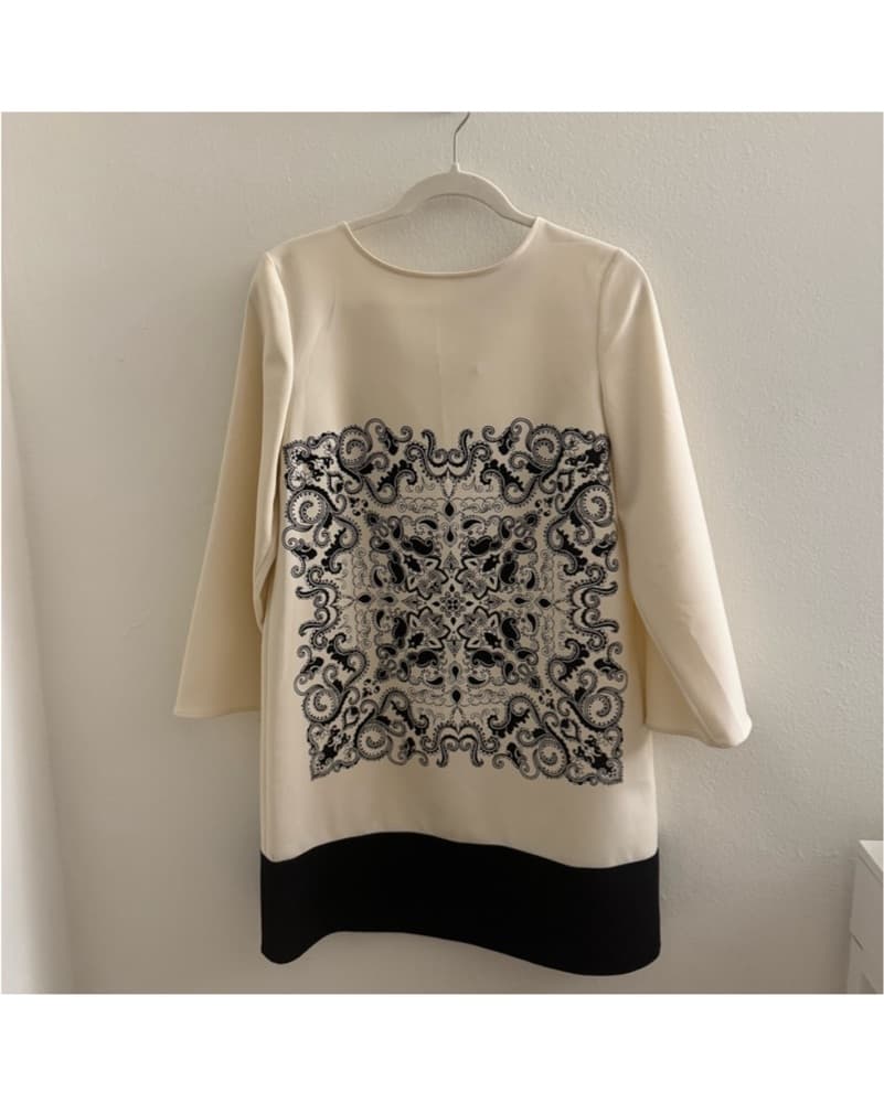 Cream and Black Tunic Dress - Image 4