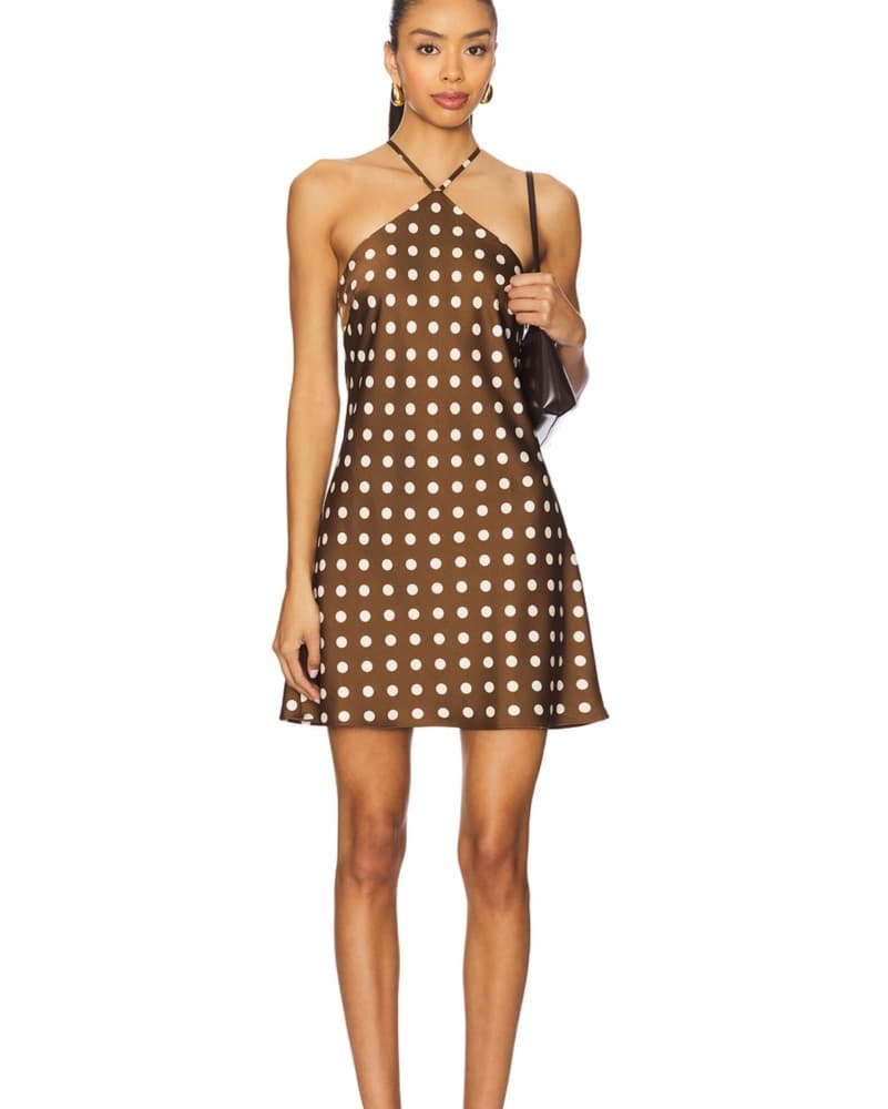 Hendrix Dress In Brown Dots - Image 2