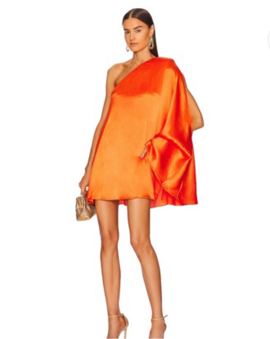 Orange One Shoulder Dress  - Image 3