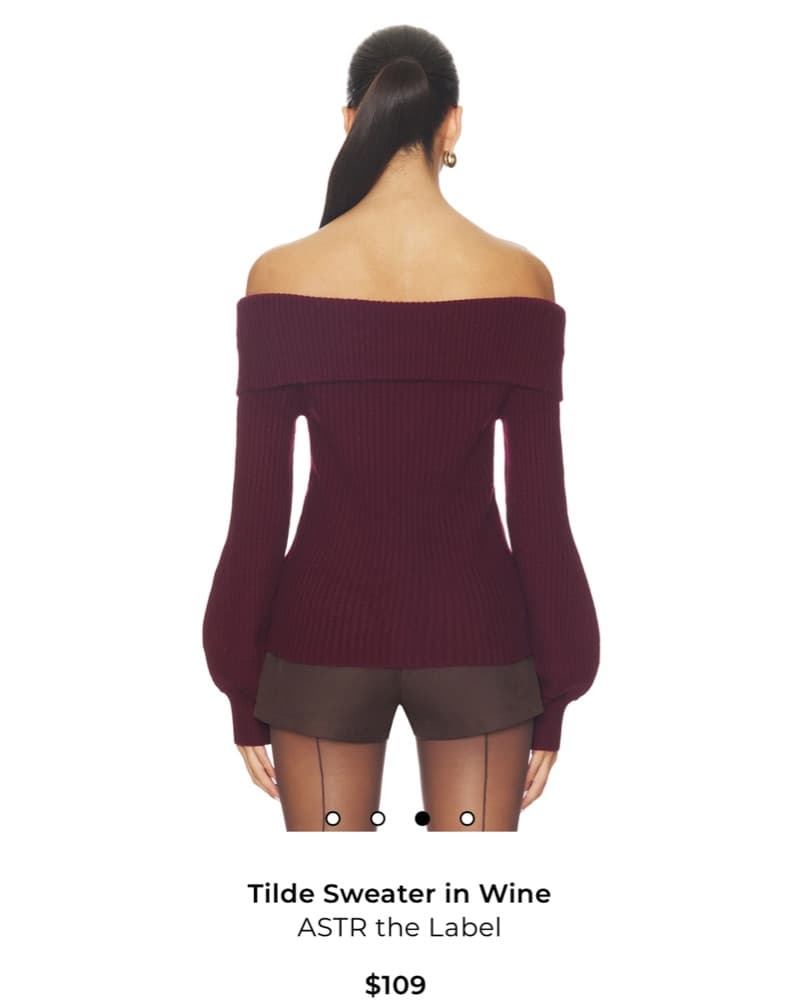 Tilde Off-the-Shoulder Knit Sweater in Wine - Image 3