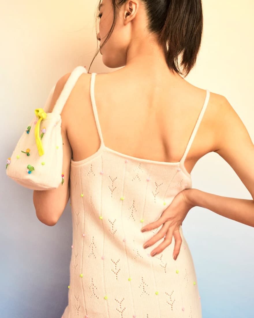 Yanyan Rosie Mini Dress Ice White Wool - Image 3