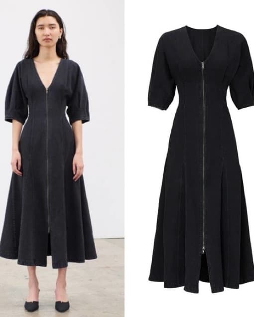 Mara Hoffman | Sophie Black Denim Dress - Image 1