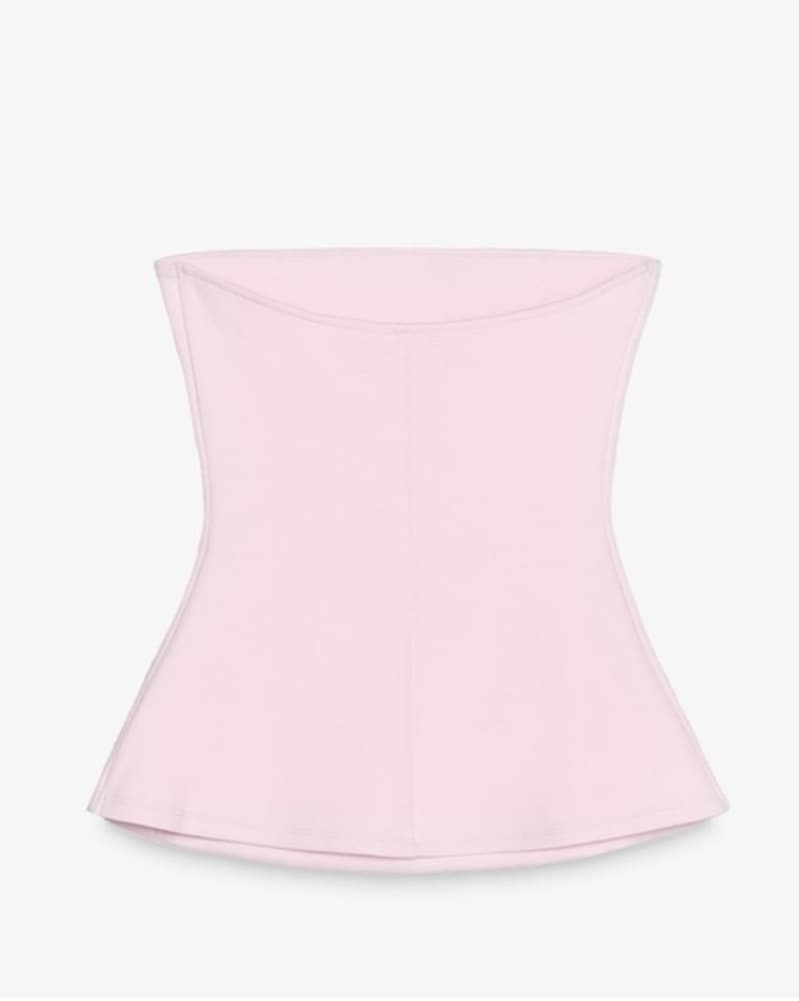 Zara Light Pink Interlock Bandeau Top  - Image 3