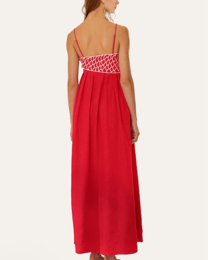 Farm Rio Maxi Dress with Fish Embroidery - Image 2