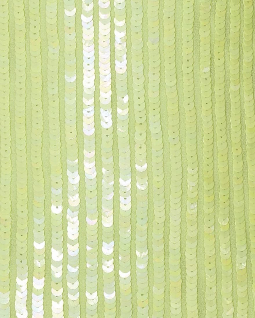 Majorelle Sequin Mini Dress Lime Green - Image 5
