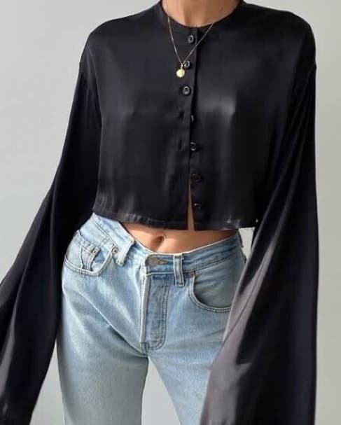 Orseund Iris Silk Crop Top - Image 1