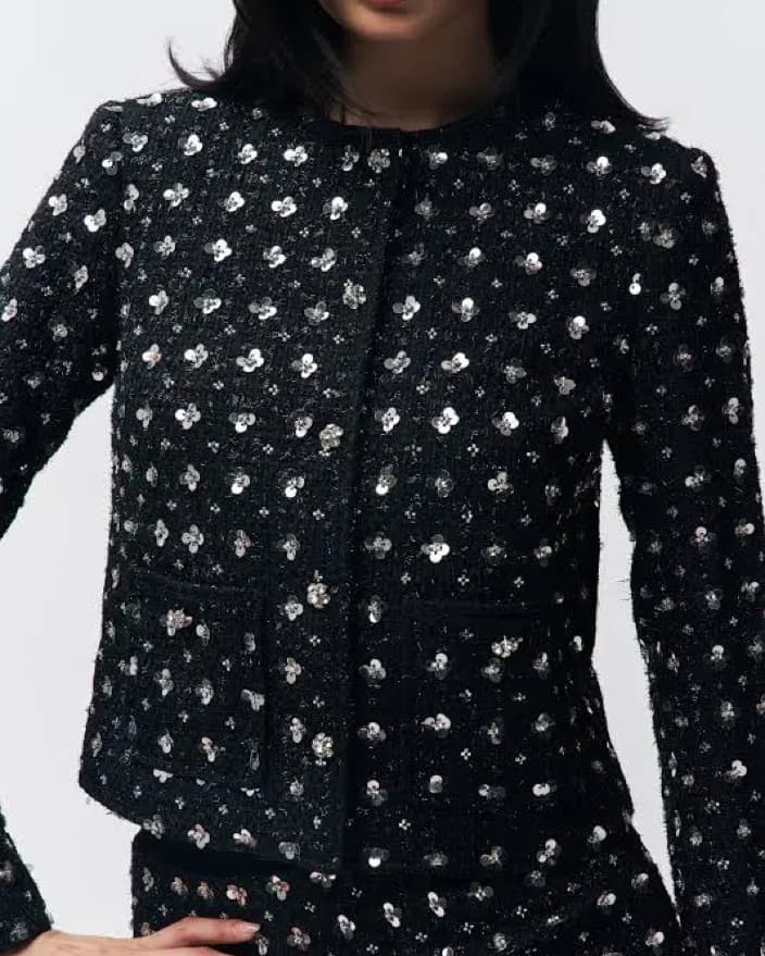 GUIZIO Black Tweed Embellished Set  - Image 3
