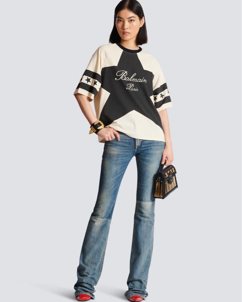Balmain Paris Signature Stars Tshirt  - Image 6