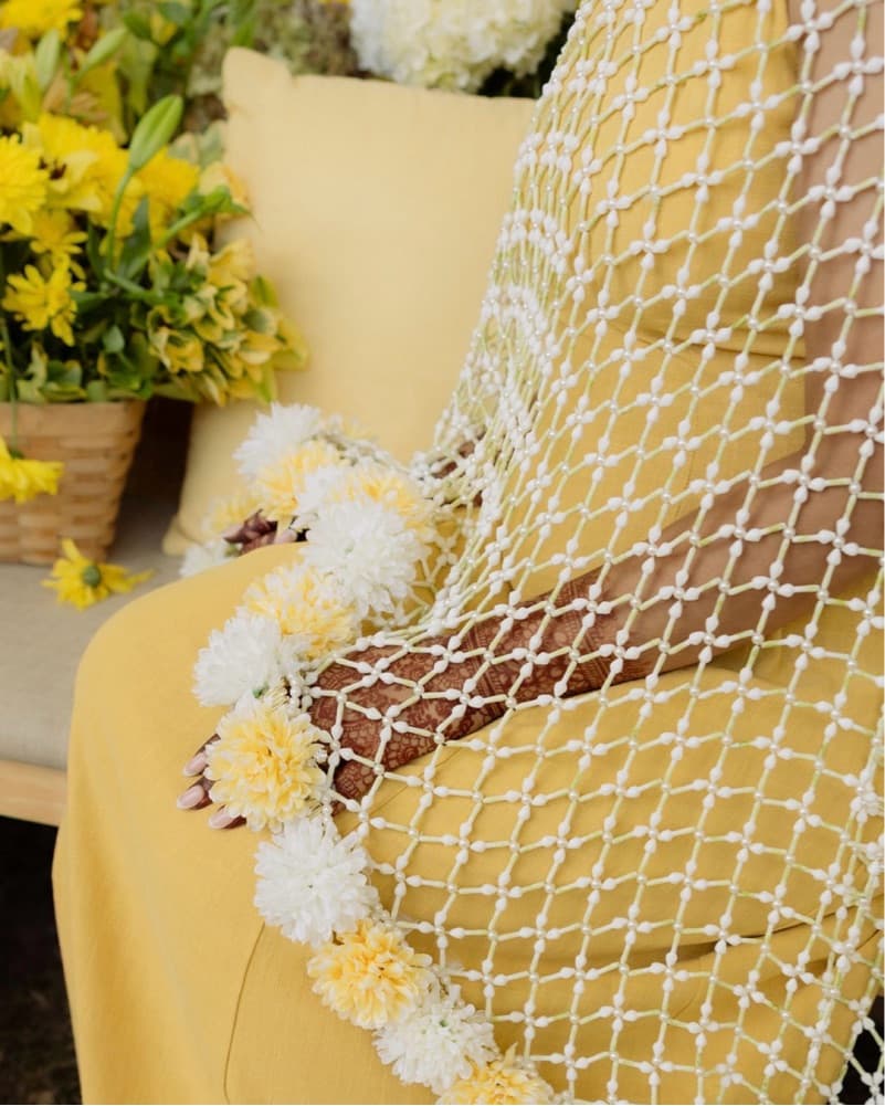 Flower Dupatta For Haldi Indian - Image 5