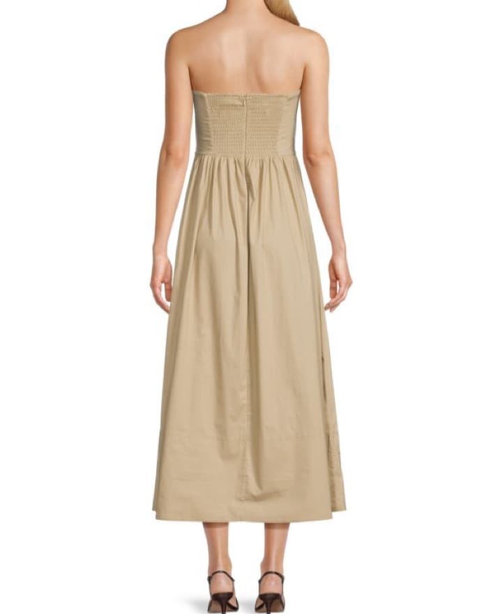 Weworewhat Strapless Khaki Dress - Image 2