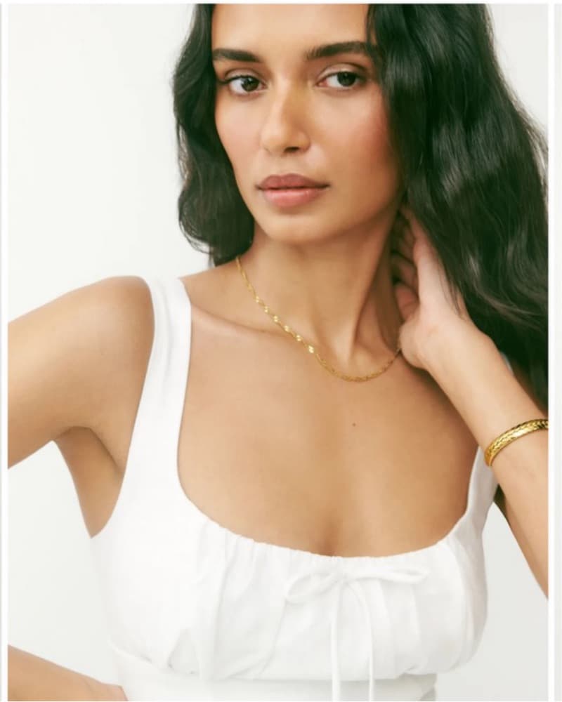 Reformation White Linen Dress  - Image 3