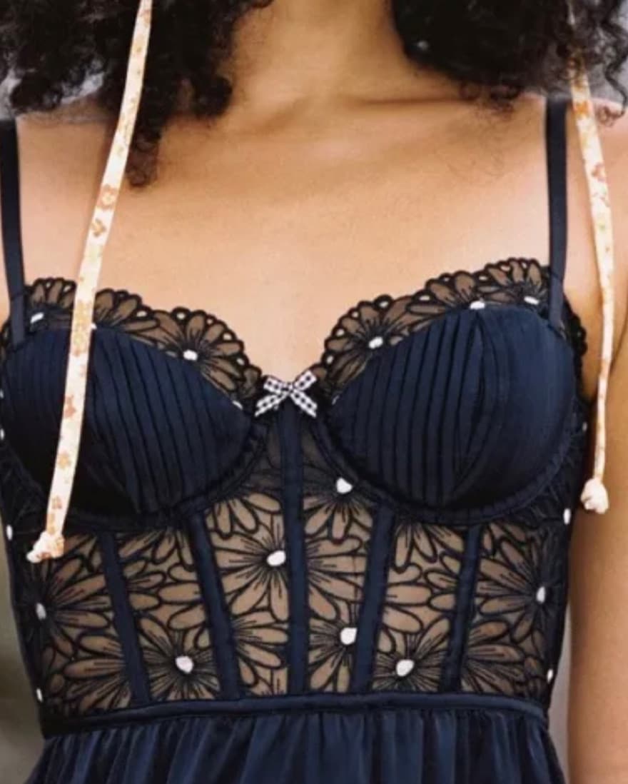 FOR LOVE & LEMONS Black Corset Slip Dres - Image 3