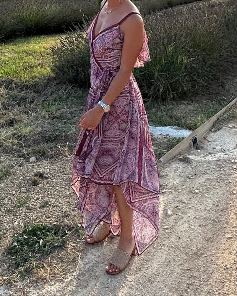 Vibrant Paisley Print Wrap Dress - Image 3